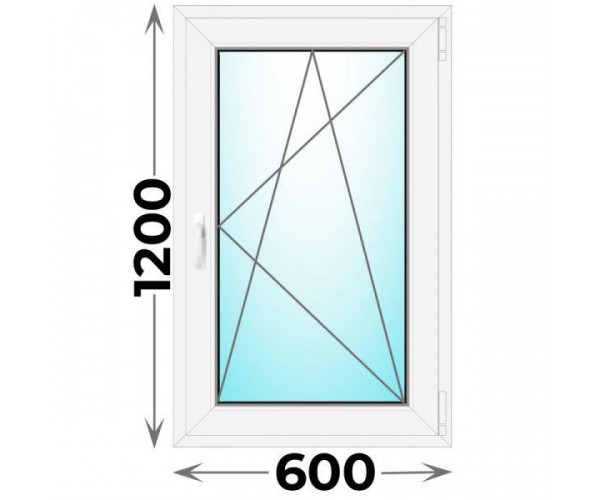 Готовое пластиковое окно одностворчатое 600x1200 (REHAU)