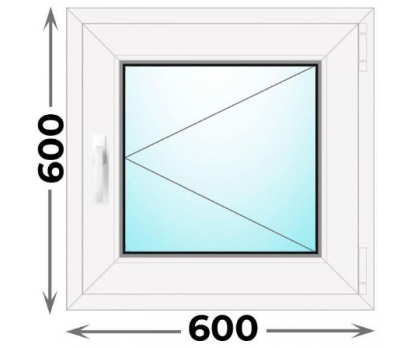 Готовое пластиковое окно одностворчатое 600x600 (REHAU)