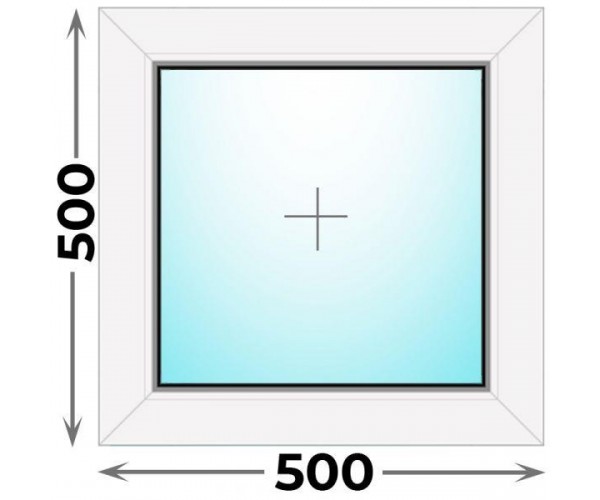 Готовое пластиковое окно глухое 500x500 (REHAU)