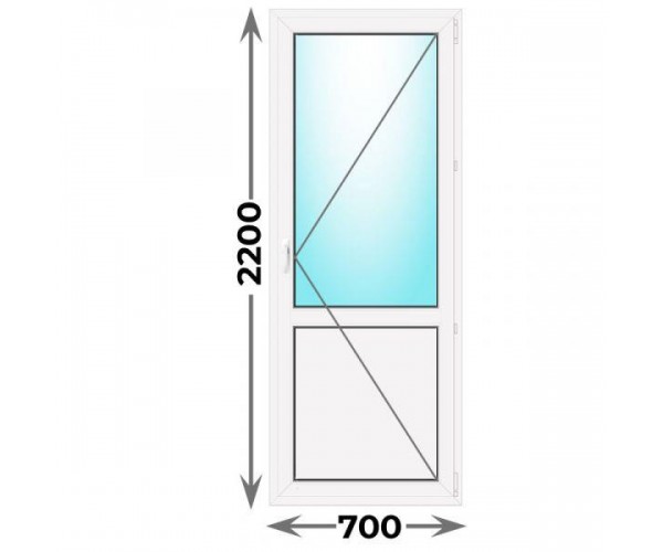 Дверь пластиковая балконная 700x2200 Правая