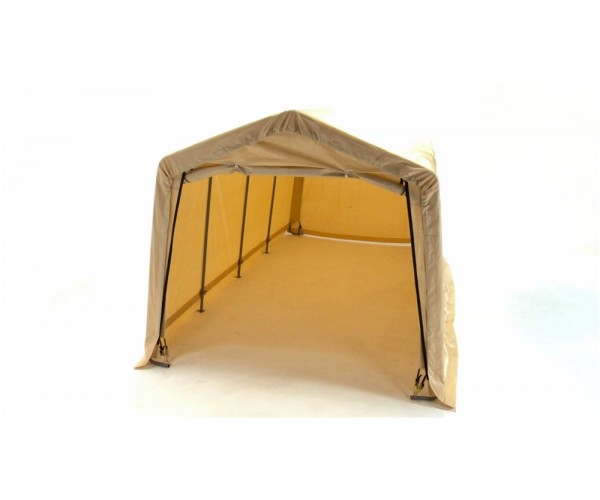Гараж в коробке ShelterLogic 3x4,6x2,4 м песочный тент, скатная крыша