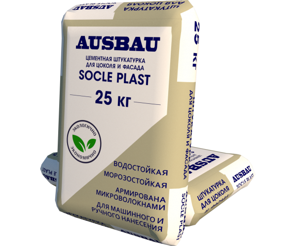 Штукатурка AUSBAU SOCLE PLAST для цоколя и фасада (25кг)