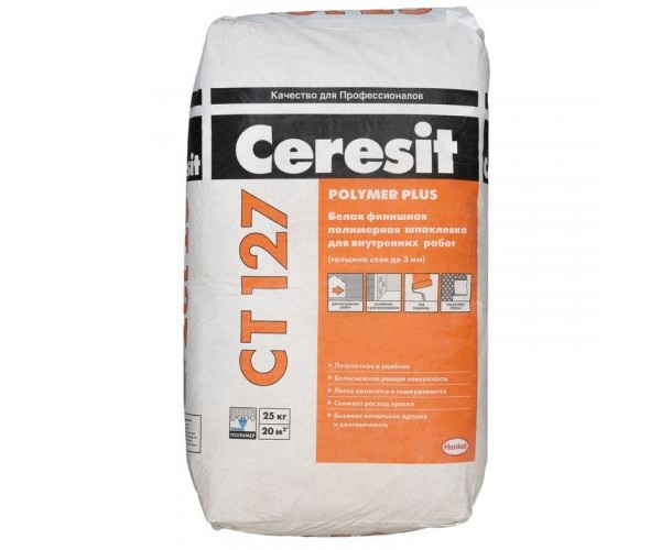 Шпаклевка полимерная Ceresit CT127, 25кг
