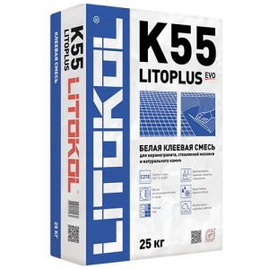 Клей для мозаики litokol litoplus k55 белый, 25 кг
