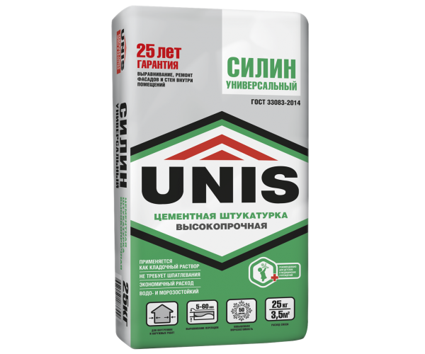 UNIS Силин универсальный 25кг Штукатурка цементная