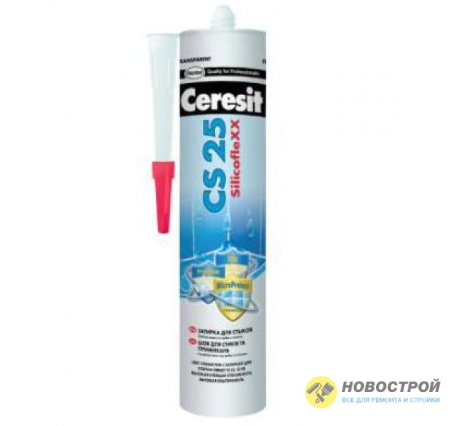 Ceresit CS 25 (280 мл) Затирка-герметик силиконовая серый 